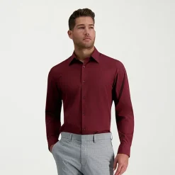 Haggar Smart Wash Mens Slim Fit Easy Care Long Sleeve Dress Shirt