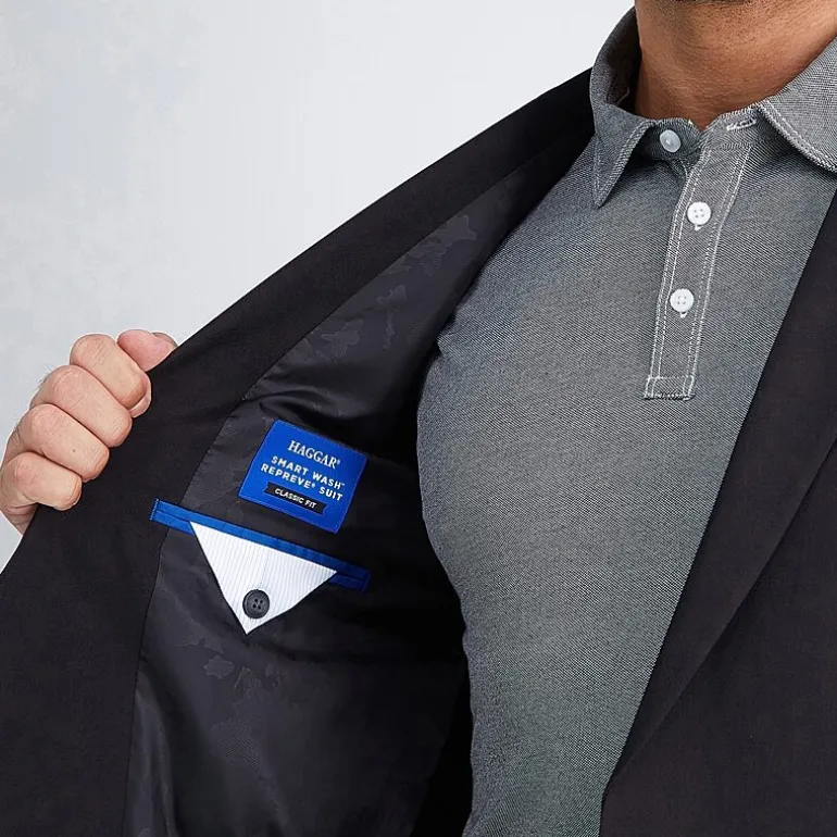 Haggar Smart Wash Premium Mens Stretch Fabric Classic Fit Suit Jacket