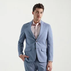 Haggar Smart Wash Tonal Plaid Mens Stretch Fabric Slim Fit Suit Separates