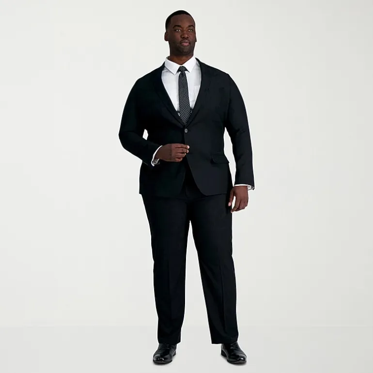 Haggar Smart Wash With Repreve Mens Big and Tall Classic Fit Flat Front Suit Pant