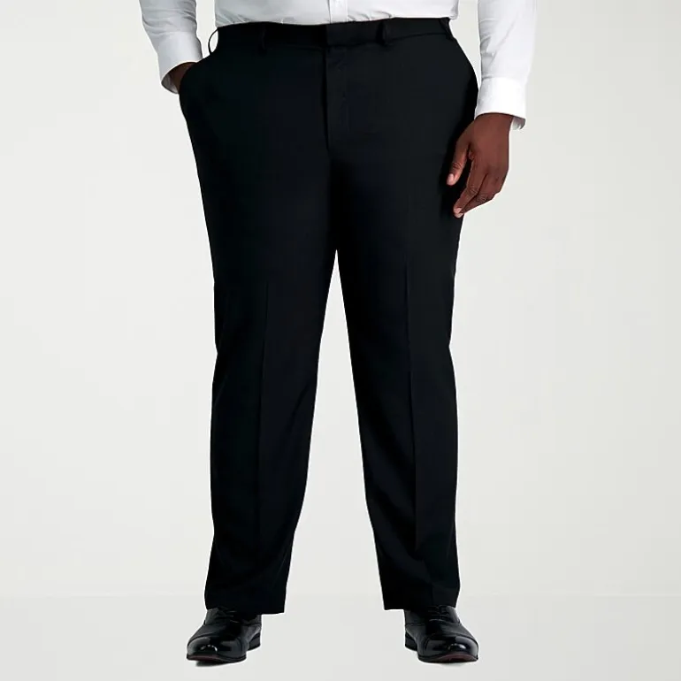 Haggar Smart Wash With Repreve Mens Big and Tall Classic Fit Flat Front Suit Pant