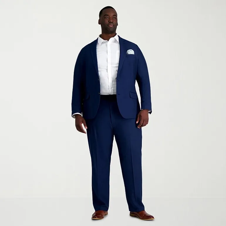 Haggar Smart Wash With Repreve Mens Big and Tall Classic Fit Flat Front Suit Pant