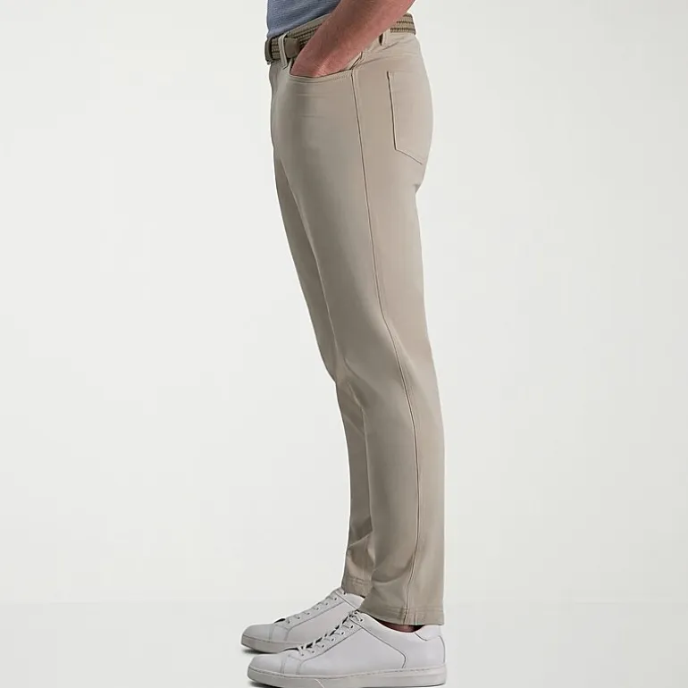 Haggar Sport Knit 5-Pocket Mens Straight Fit Flat Front Pant