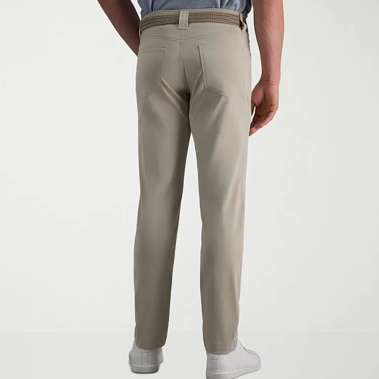 Haggar Sport Knit 5-Pocket Mens Straight Fit Flat Front Pant