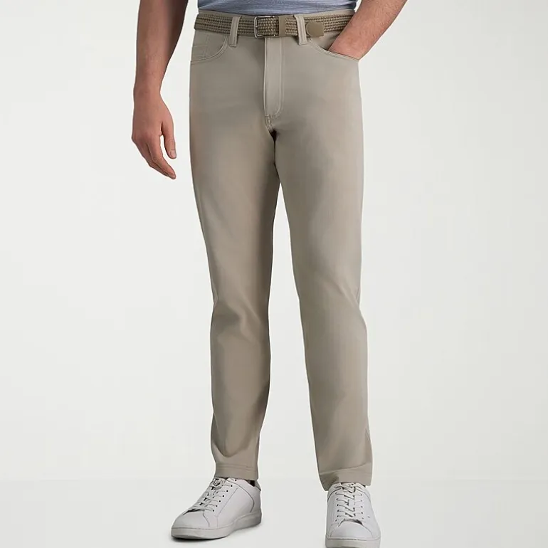 Haggar Sport Knit 5-Pocket Mens Straight Fit Flat Front Pant