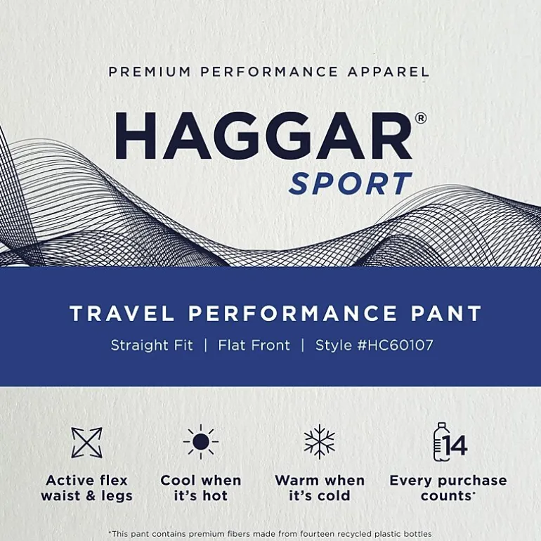 Haggar Sport Mens Athletic Fit Flat Front Pant