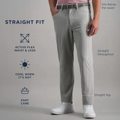 Haggar Sport Performance Nylon 5-Pocket Mens Straight Fit Flat Front Pant