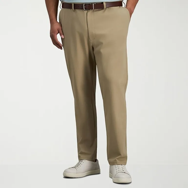 Haggar Sport Travel Performance Mens Straight Fit Big and Tall Flat Front Pant