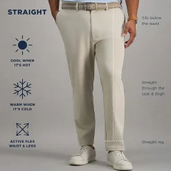 Haggar Sport Travel Performance Mens Straight Fit Big and Tall Flat Front Pant