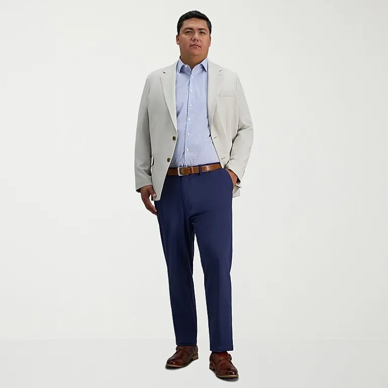 Haggar Sport Travel Performance Mens Straight Fit Big and Tall Flat Front Pant