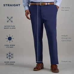 Haggar Sport Travel Performance Mens Straight Fit Big and Tall Flat Front Pant
