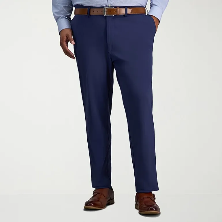 Haggar Sport Travel Performance Mens Straight Fit Big and Tall Flat Front Pant