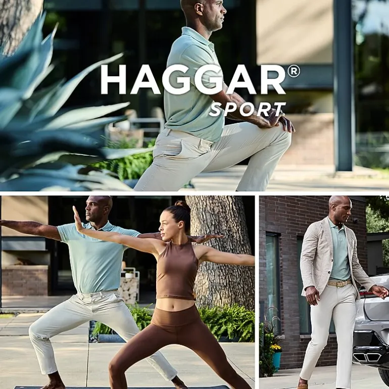 Haggar Sport Travel Performance Mens Straight Fit Big and Tall Flat Front Pant