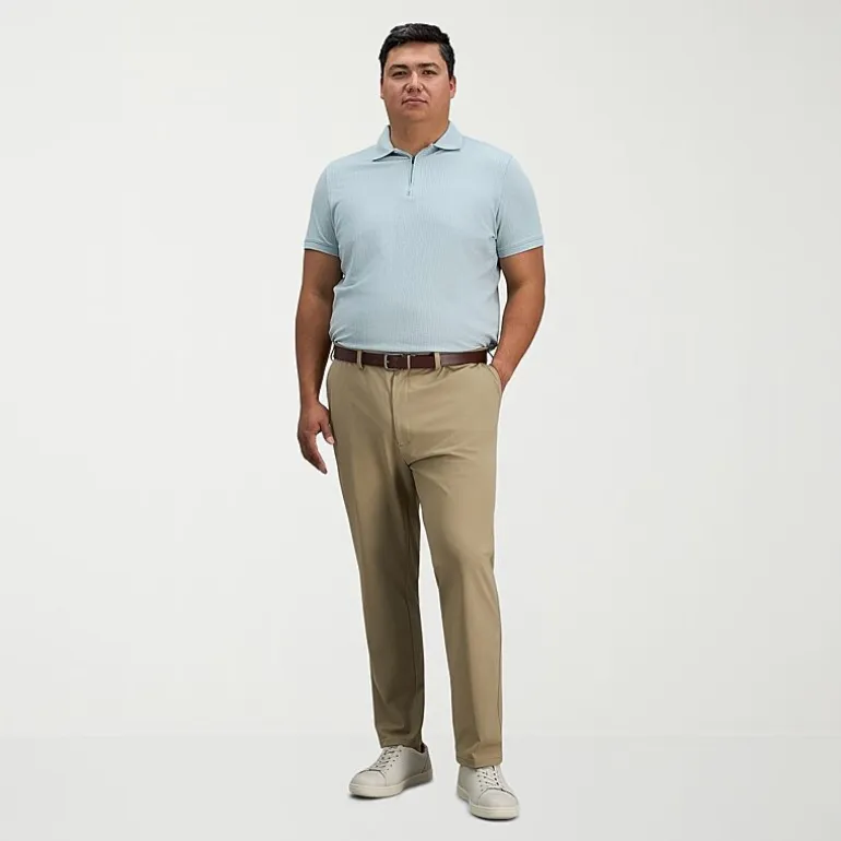 Haggar Sport Travel Performance Mens Straight Fit Big and Tall Flat Front Pant