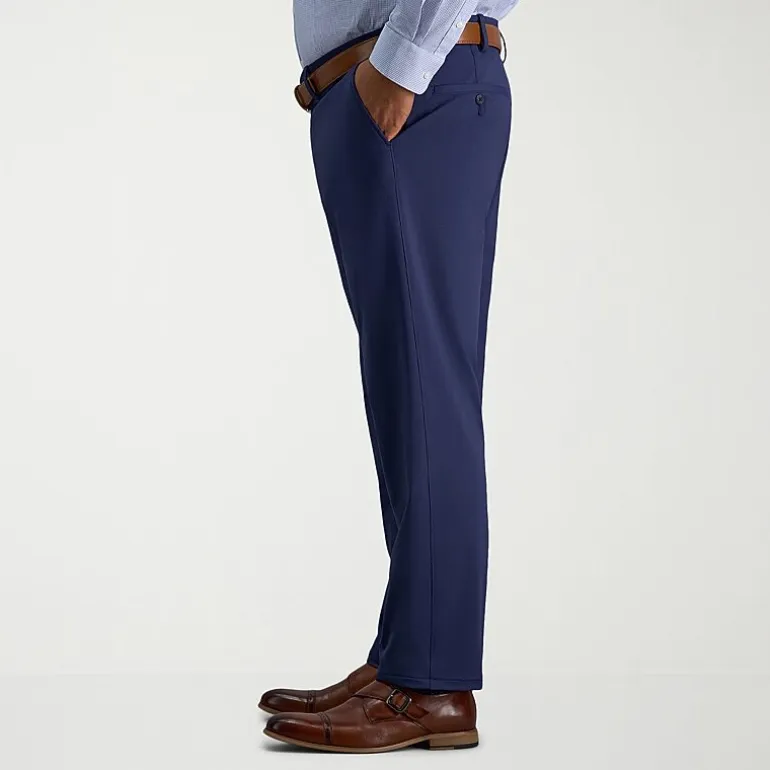 Haggar Sport Travel Performance Mens Straight Fit Big and Tall Flat Front Pant
