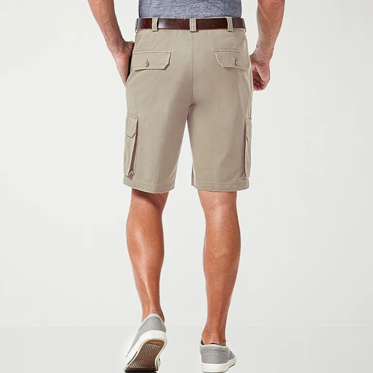 Haggar Stretch Comfort Cargo Stretch Tech Mens 10" Stretch Fabric Cargo Short