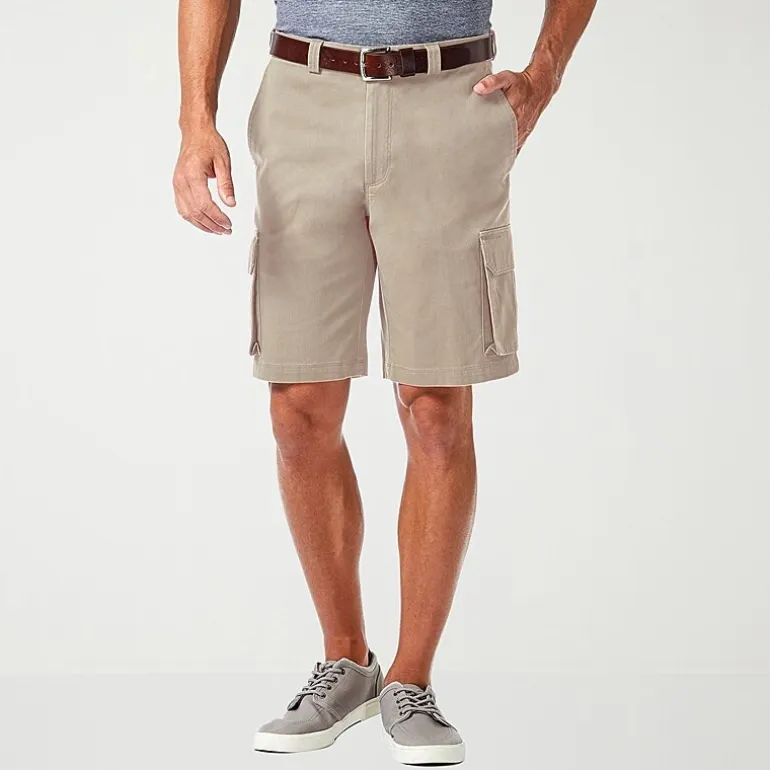 Haggar Stretch Comfort Cargo Stretch Tech Mens 10" Stretch Fabric Cargo Short