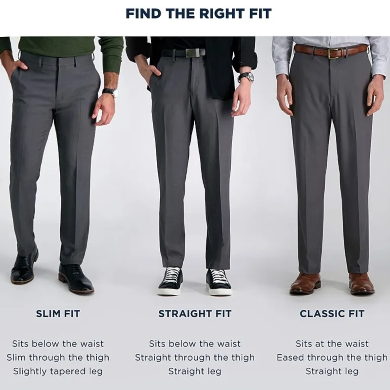 Haggar Stretch Denim Mens Classic Fit Pleated Pant