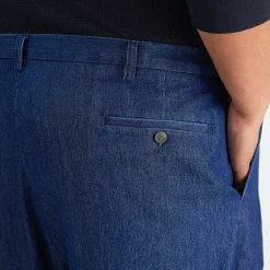 Haggar Stretch Denim Mens Classic Fit Big and Tall Pleated Pant