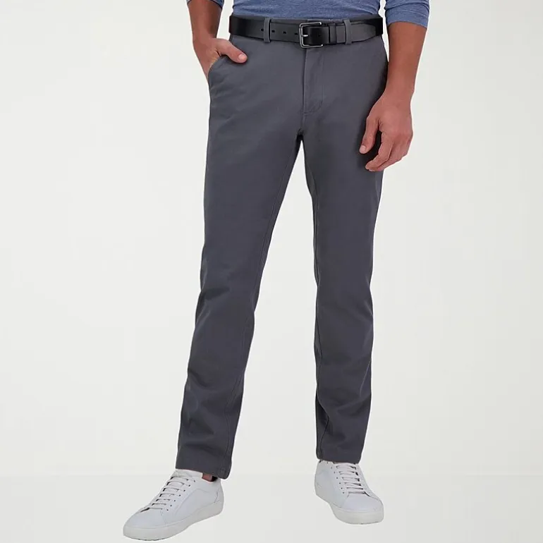 Haggar The Active Series City Flex 5 Pocket Cotton Traveler Mens Comfort Waistband Straight Fit Flat Front Pant