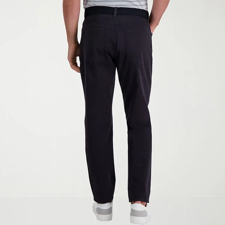 Haggar The Active Series City Flex 5 Pocket Cotton Traveler Mens Comfort Waistband Straight Fit Flat Front Pant