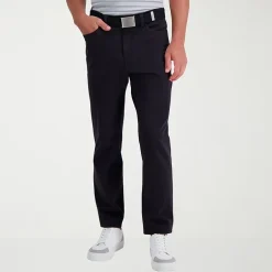Haggar The Active Series City Flex 5 Pocket Cotton Traveler Mens Comfort Waistband Straight Fit Flat Front Pant