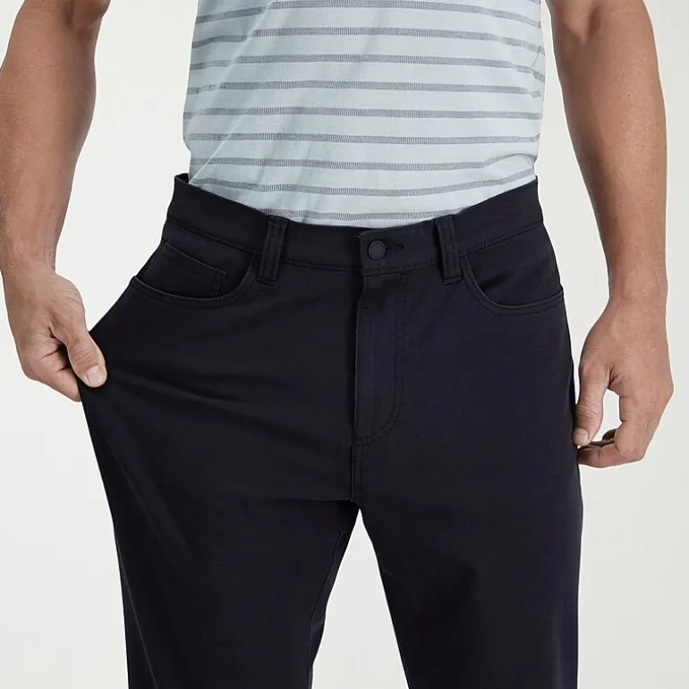 Haggar The Active Series City Flex 5 Pocket Cotton Traveler Mens Comfort Waistband Straight Fit Flat Front Pant