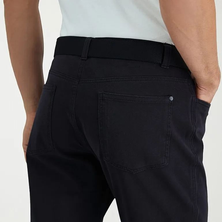 Haggar The Active Series City Flex 5 Pocket Cotton Traveler Mens Comfort Waistband Straight Fit Flat Front Pant
