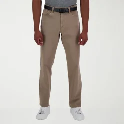 Haggar The Active Series City Flex 5 Pocket Cotton Traveler Mens Comfort Waistband Straight Fit Flat Front Pant