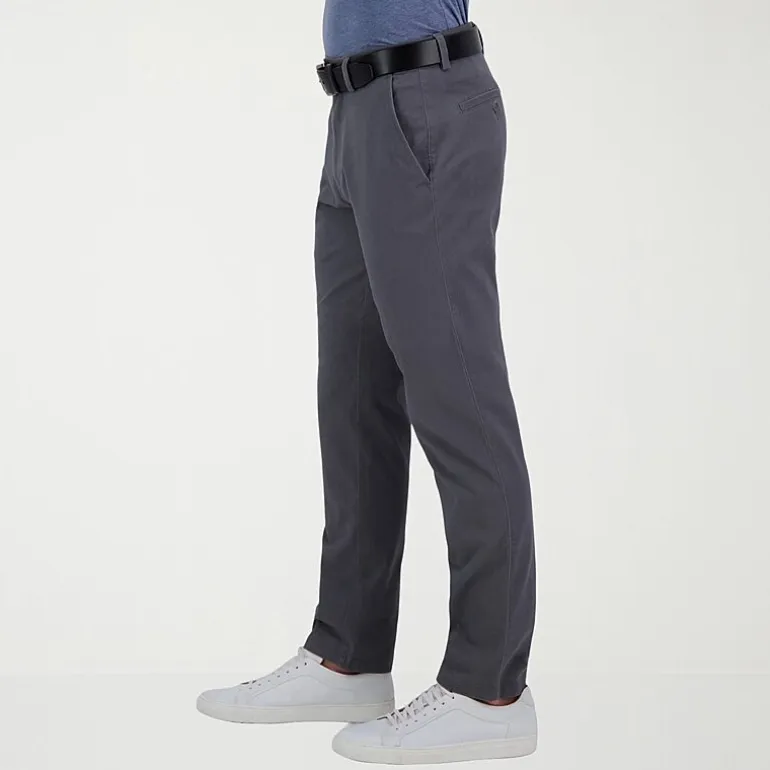 Haggar The Active Series City Flex 5 Pocket Cotton Traveler Mens Comfort Waistband Straight Fit Flat Front Pant