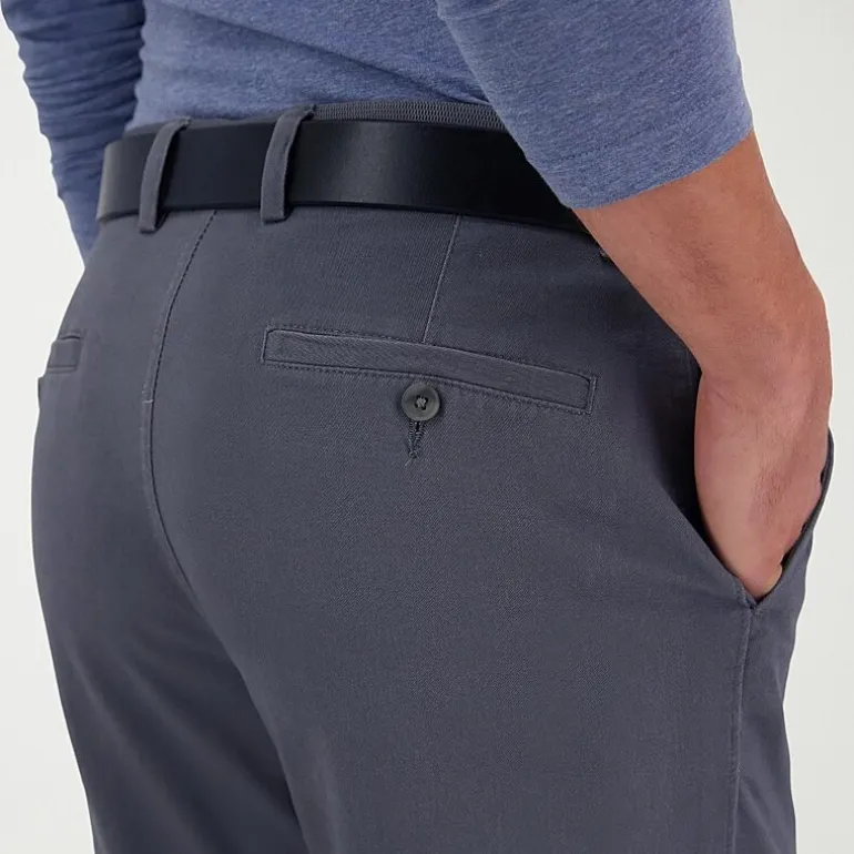 Haggar The Active Series City Flex 5 Pocket Cotton Traveler Mens Comfort Waistband Straight Fit Flat Front Pant