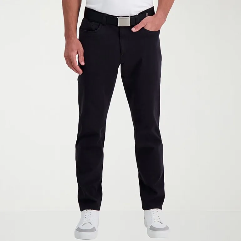 Haggar The Active Series City Flex 5 Pocket Cotton Traveler Mens Comfort Waistband Straight Fit Flat Front Pant