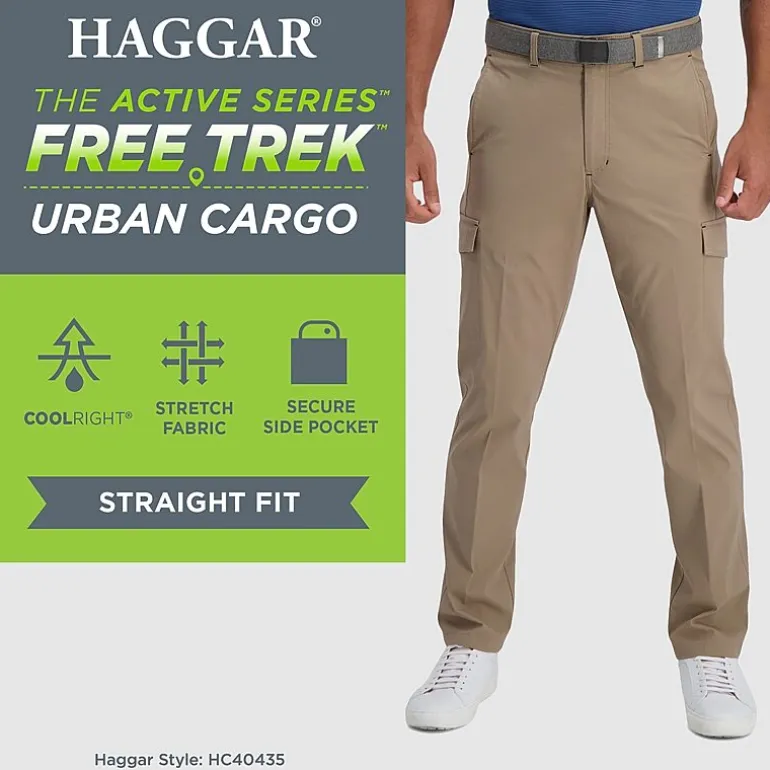 Haggar The Active Series Free Trek Urban Mens Stretch Fabric Straight Fit Cargo Pant