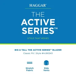 Haggar The Active Series Mens Big and Tall Stretch Fabric Classic Fit Sport Coat