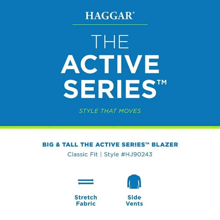 Haggar The Active Series Mens Big and Tall Stretch Fabric Classic Fit Sport Coat