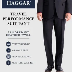 Haggar Travel Performance Tailored Mens Stretch Fabric Modern Fit Suit