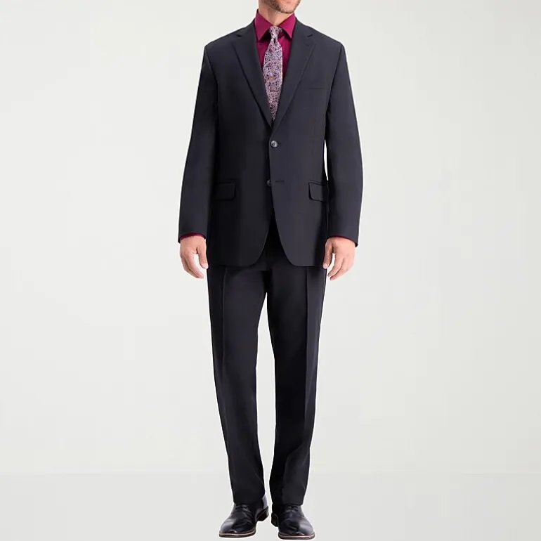Haggar Travel Performance Tailored Mens Stretch Fabric Modern Fit Suit