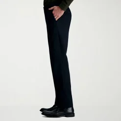 Haggar Wrinkle Free Performance Khaki Mens Comfort Waistband Straight Fit Flat Front Pant