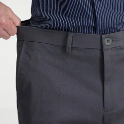 Haggar Wrinkle Free Performance Khaki Mens Comfort Waistband Straight Fit Flat Front Pant