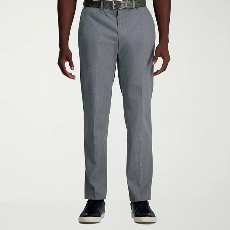 Haggar Wrinkle Free Performance Khaki Mens Comfort Waistband Straight Fit Flat Front Pant