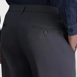 Haggar Wrinkle Free Performance Khaki Mens Comfort Waistband Straight Fit Flat Front Pant