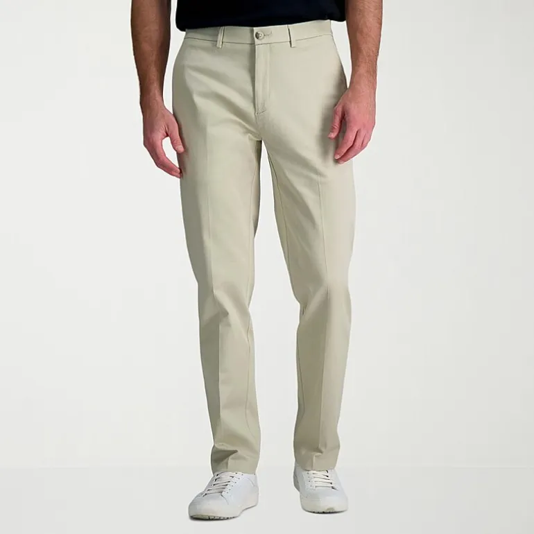 Haggar Wrinkle Free Performance Khaki Mens Comfort Waistband Straight Fit Flat Front Pant