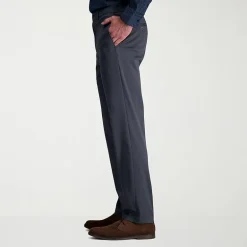 Haggar Wrinkle Free Performance Khaki Mens Comfort Waistband Straight Fit Flat Front Pant