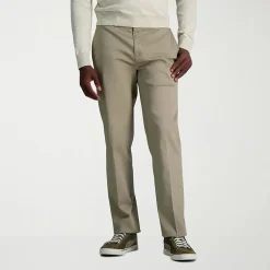 Haggar Wrinkle Free Performance Khaki Mens Comfort Waistband Straight Fit Flat Front Pant