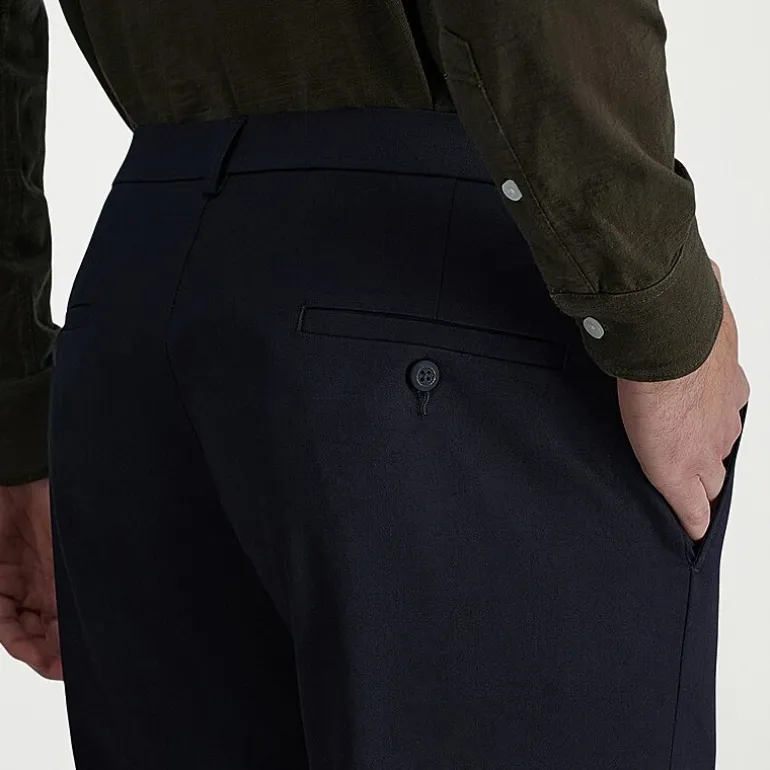Haggar Wrinkle Free Performance Khaki Mens Comfort Waistband Straight Fit Flat Front Pant