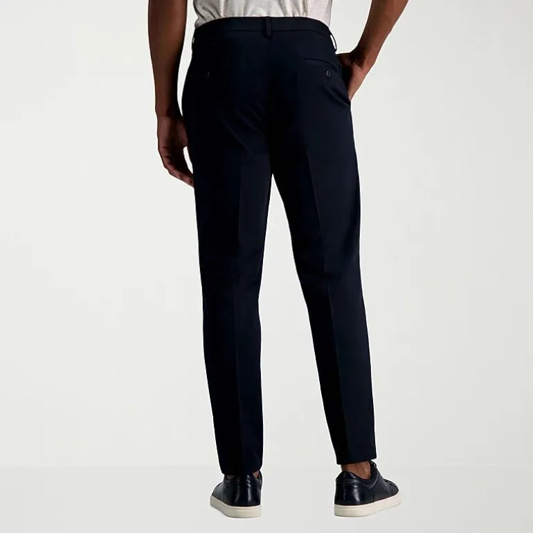 Haggar Wrinkle Free Performance Khaki Mens Comfort Waistband Slim Fit Flat Front Pant