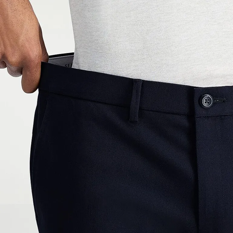 Haggar Wrinkle Free Performance Khaki Mens Comfort Waistband Slim Fit Flat Front Pant