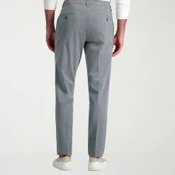 Haggar Wrinkle Free Performance Khaki Mens Comfort Waistband Slim Fit Flat Front Pant