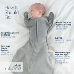 HALO SleepSack SwaddleStretch, Arms Up or Extended Arms, 0 – 3 months, 0.5 TOG
