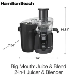 Hamilton Beach Big Mouth® Juice & Blend 2-in-1 Juicer and Blender
